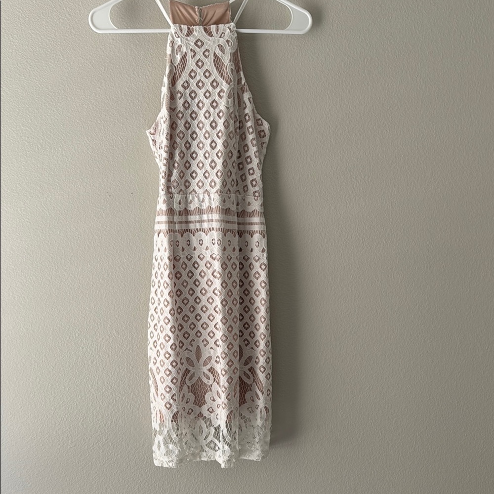 Elegant Lace Halter Dress